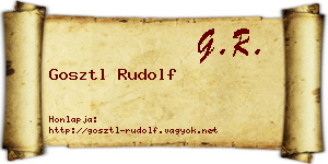 Gosztl Rudolf névjegykártya